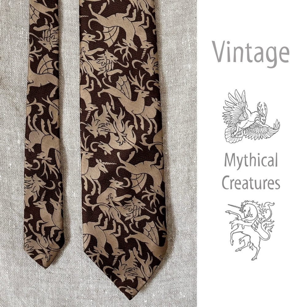 vintage Mythical Creatures tie John Blair